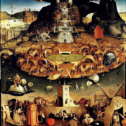 Prompt: fall of roma by hieronymus bosch