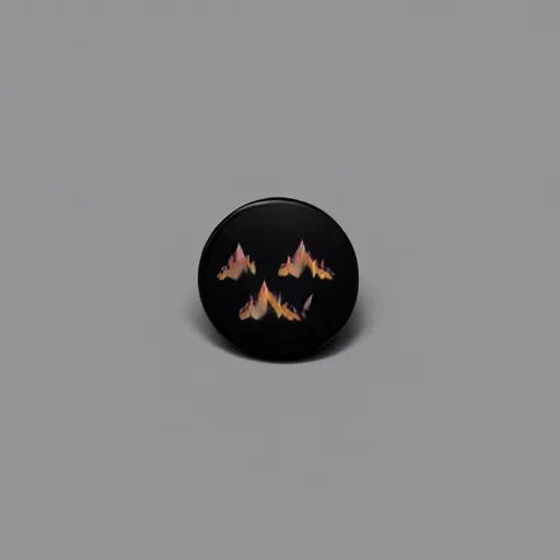 Image similar to a photo of a retro 5 0 s minimalistic clean fire warning enamel pin, studio lighting, behance