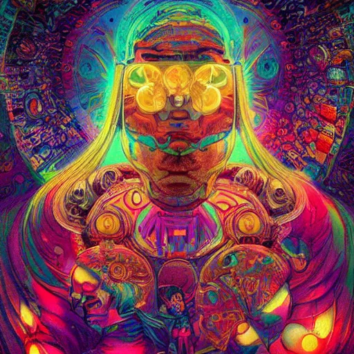 Image similar to An extremely psychedelic experience, colorful, surreal, dramatic lighting, cosmonaut, LSD, face, detailed, intricate, elegant, highly detailed, digital painting, artstation, concept art, smooth, sharp focus, illustration, art by Sam Spratt, Dan Mumford, Artem Demura and Alphonse Mucha