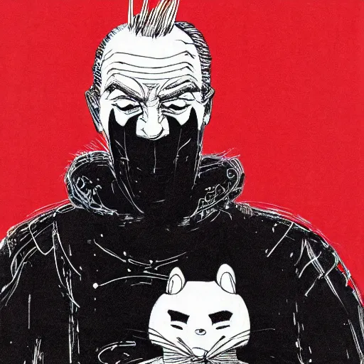 Image similar to Fred Rodgers looking sinister, by Tsutomu Nihei, highly detailed