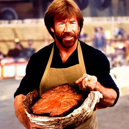 Prompt: chuck norris as a chuck roast