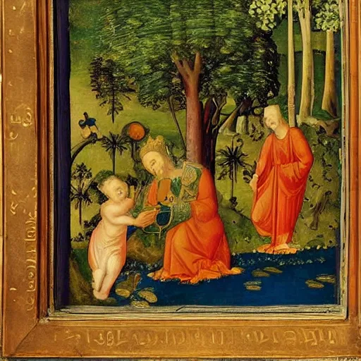 Prompt: paradise on earth, 1 5 th century painting