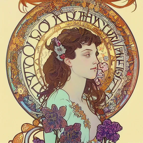 Image similar to a highly detailed beautiful portrait in the style of alphonse mucha and in the style of james jean.