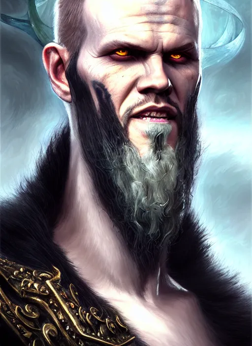 Image similar to a _ fantasy _ style _ portrait _ painting _ of floki, wicked, oil _ painting _ unreal _ 5 _ daz. _ rpg _ portrait _ extremely _ detailed _ artgerm _ greg _ rutkowski _ greg