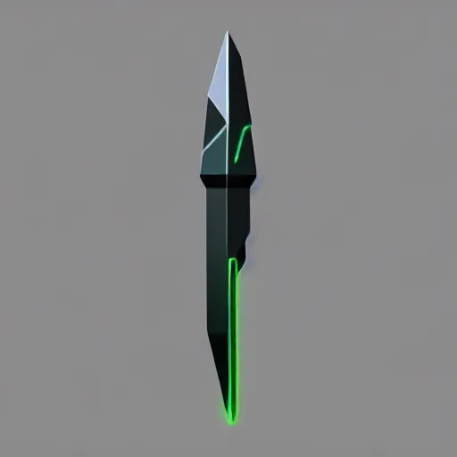 Prompt: simple art low poly neon dagger concept art, artstation hd