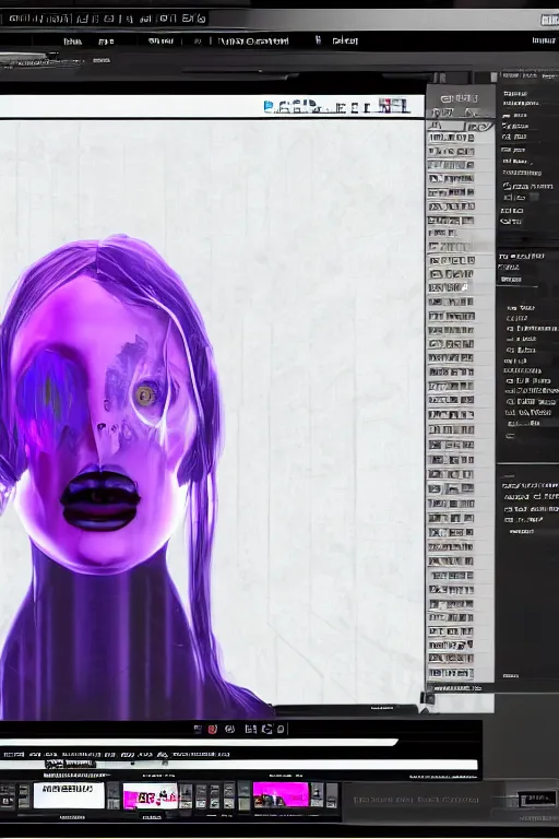 Image similar to GUI for a program that shows you what you would look like possessed, cyberpunk, horror, esoteric, cryptic
