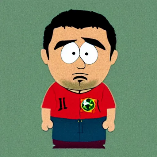 Image similar to xavi hernandez as a south park character