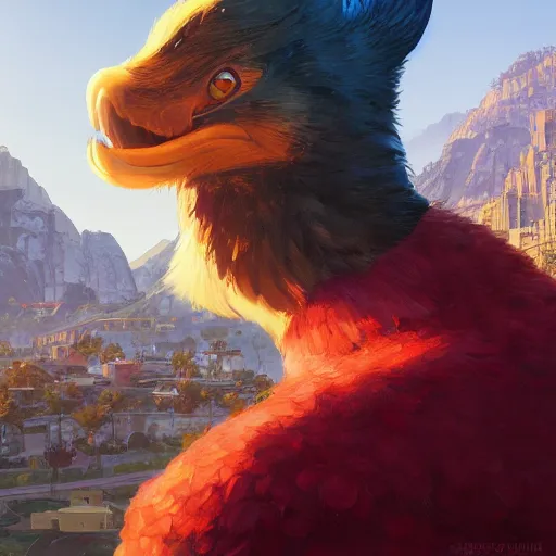 Image similar to highly detailed portrait condorito in gta v, stephen bliss, unreal engine, fantasy art by greg rutkowski, loish, rhads, ferdinand knab, makoto shinkai and lois van baarle, ilya kuvshinov, rossdraws, tom bagshaw, global illumination, radiant light, detailed and intricate environment