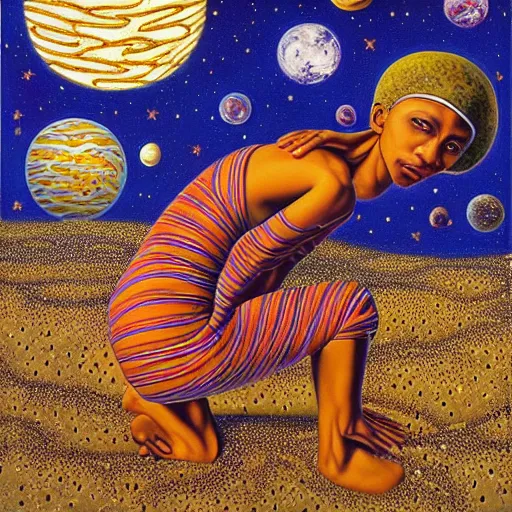 Prompt: Liminal space in outer space by Mati Klarwein