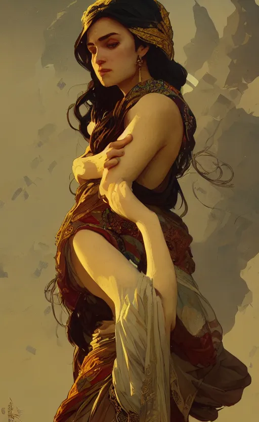 Image similar to a personification of the country iran, highly detailed, digital painting, artstation, concept art, sharp focus, illustration, art by greg rutkowski and alphonse mucha