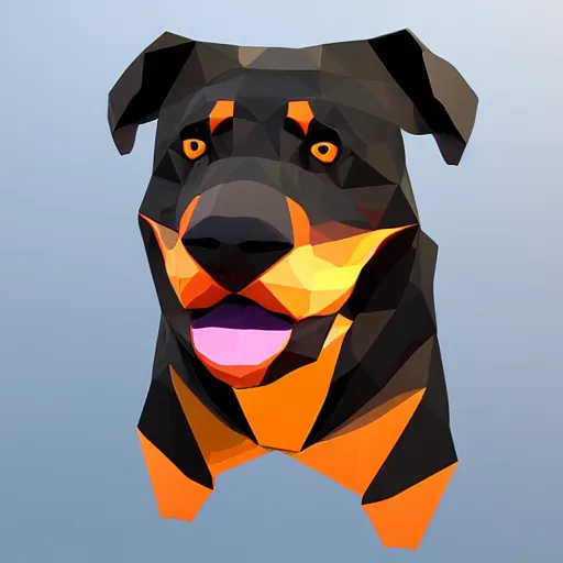 Image similar to rottweiler 3 d low poly art