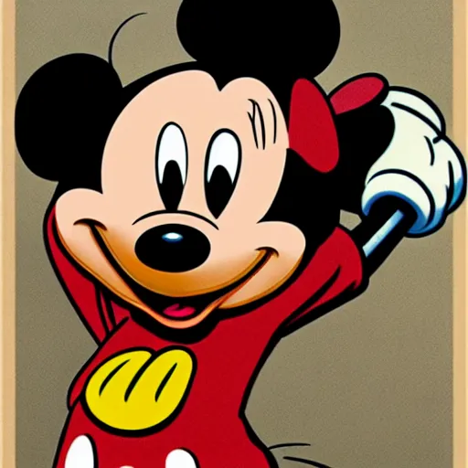 Prompt: mickey mouse in the holocaust