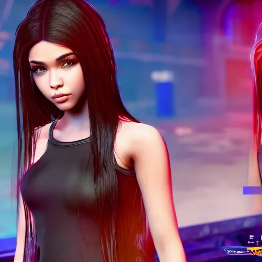 Image similar to Madison beer as a video game character, unreal engine render, 4k