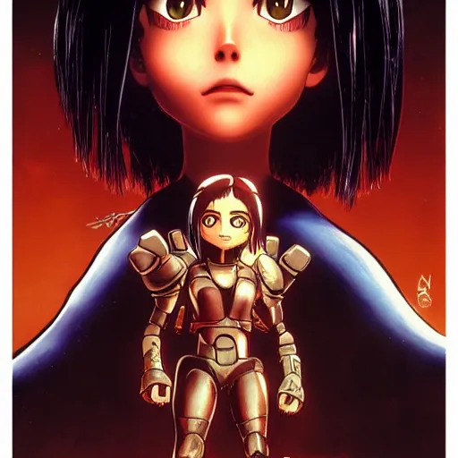 Prompt: battle angel alita movie. by rembrandt