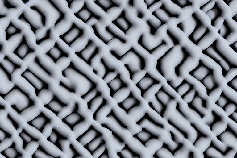 Image similar to a 3 d render of deep rolling interleaved rolls of plasticine melded together into fractal lattices enclosed by a crystalline dome. dmt, machine elves, 8 k, octane render