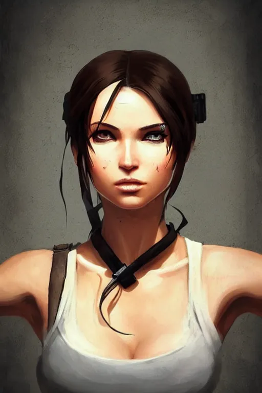 Prompt: lara croft portrait artwork by ilya kuvshinov wears multiple hats, too many hats, hat on a hat on a hat