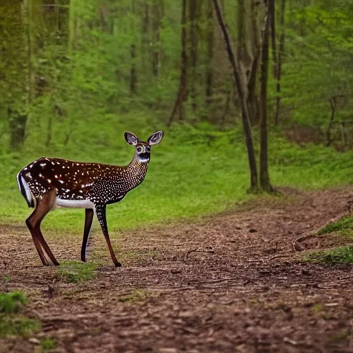 Image similar to a beautiful spotted deer in the woods, canon eos c 3 0 0, ƒ 1. 8, 3 5 mm