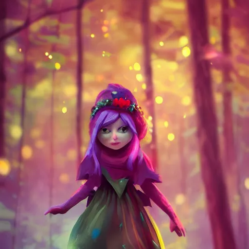 Prompt: a woodland clothing shore run by a fae princess 4 k ultra detailed colorful cute artstation trending enigmatic lighting soft bokeh diffuse