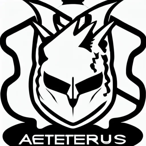 Image similar to cool simplistic vector logo for a project called aeternus, include a mascot