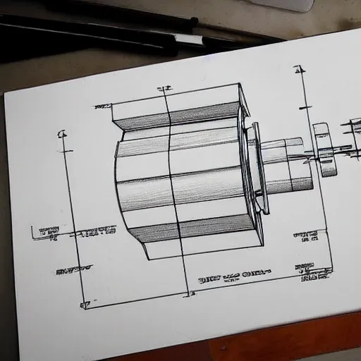 Prompt: technical drawing of a portable antigravity generator