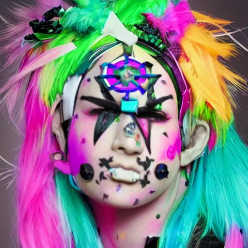 Prompt: Decora cybergoth vaporwave maximalist Zyzz