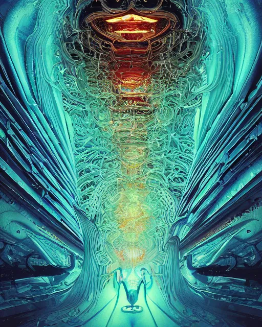 Image similar to acid trip melted smiling. intricate abstract. intricate artwork. by tooth wu, wlop, beeple, dan mumford. mulholland drive by david lynch, dune by david lynch, octane render, trending on artstation, greg rutkowski very coherent symmetrical artwork. cinematic, hyper realism, high detail, octane render, 8 k, iridescent accents