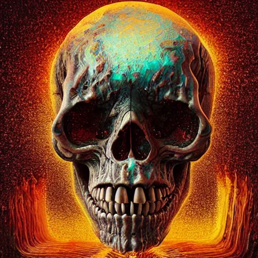 Image similar to portrait_of_a_melting_skull._intricate_abstract._intricate_artwork._by_Tooth_Wu_wlop_beeple_dan_mumford._octane_render_trending_on_artstat