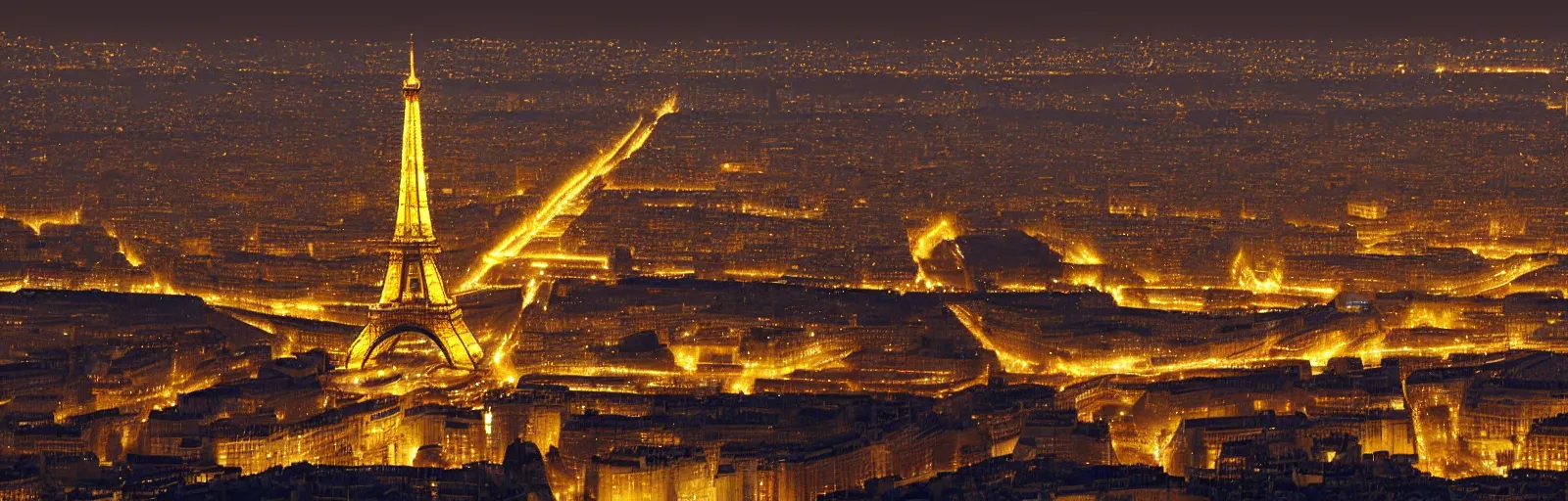 Prompt: night time photo of paris france seen from a luxury hotel window with bokeh, depth of field, glowing lights, romantic beautiful, black, red, yellow, orange colors, telephoto lens, romantic, soft, beautiful, award winning architecture, extremely beautiful lighting, cinematic composition, modern, render, architectural, architecture, realistic, clear