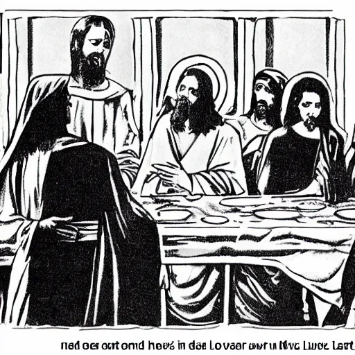 Prompt: jesus slapping your mom at the last supper