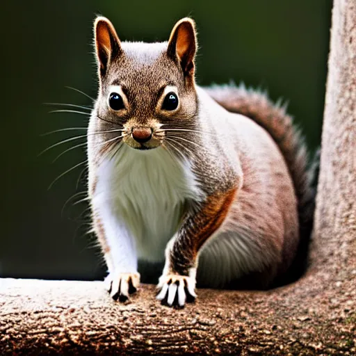 Prompt: a feline squirrel - cat - hybrid, animal photography