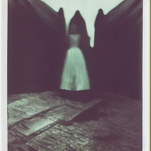 Image similar to vogue giallo photoshoot by annie liebovitz, fritz lang, and beksinski, cursed polaroid, 3 5 mm