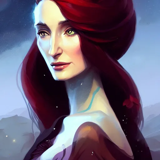 Prompt: a beautiful portrait of nubile melisandre, concept art by pete mohrbacher and guweiz and ilya kuvshinov, digital art, highly detailed, intricate, sharp focus, trending on artstation hq, deviantart, unreal engine 5, 4 k uhd image