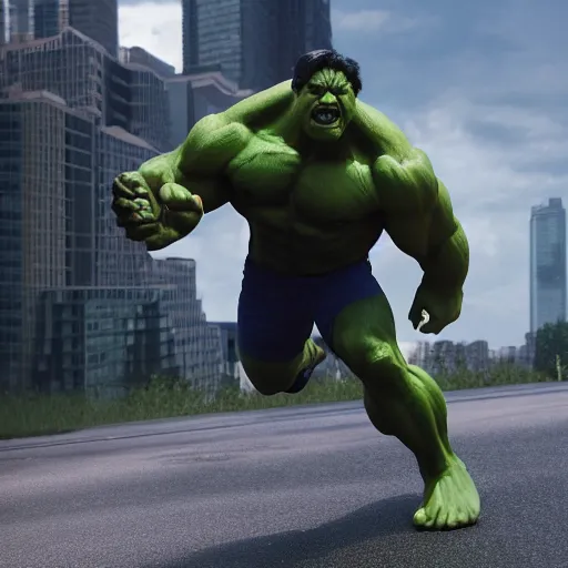 Image similar to mark rufalo as hulk, render, octane render,