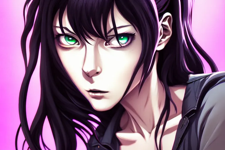 Image similar to a portrait of revy from black lagoon manga, symmetrical eyes, symmetrical face, art by lois van baarle and loish and ross tran and rossdraws and sam yang and samdoesarts and artgerm, digital art, highly detailed, intricate, sharp focus, trending on artstation hq, deviantart, unreal engine 5, 4 k uhd image