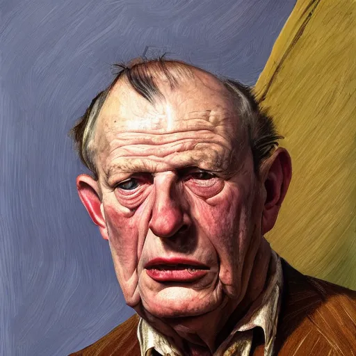 Image similar to high quality high detail painting by lucian freud, hd, portrait of mad jack nicolson