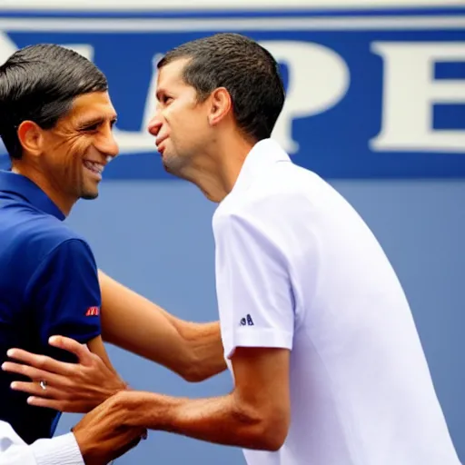 Prompt: bill gates vaccinating Novak Djokovitch at US open