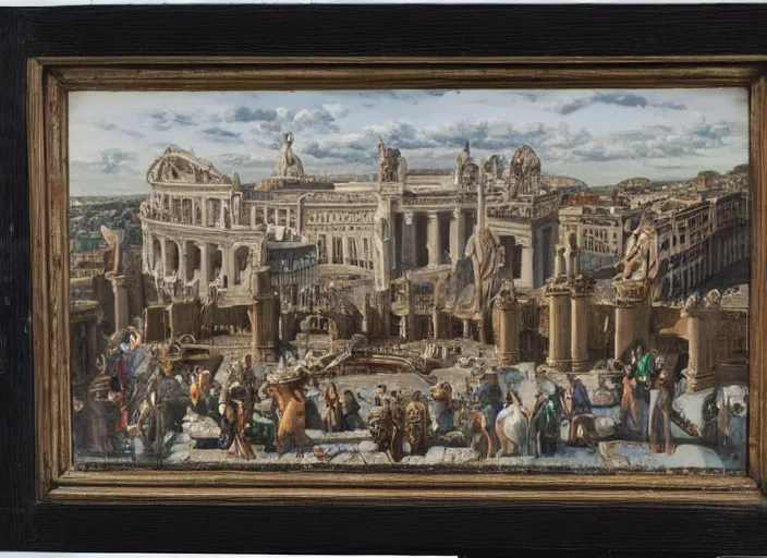 Prompt: Images on the store website, eBay, Miniature of citizens of Rome