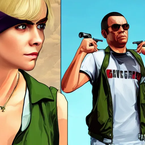 Image similar to Cara Delavigne as a GTA V character