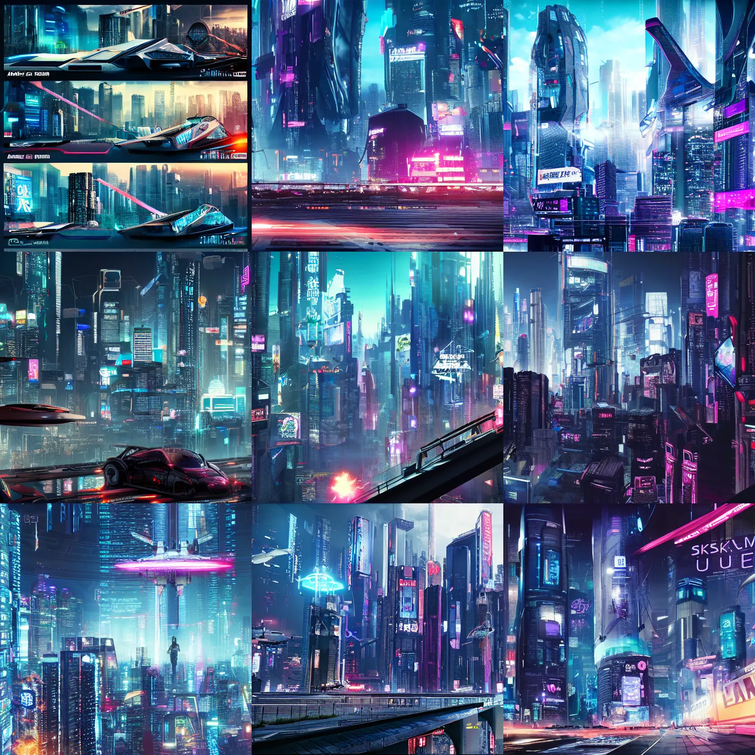 Prompt: cyberpunk universe, skyscapers with japanese ad banners on it, flying cars, 4 k