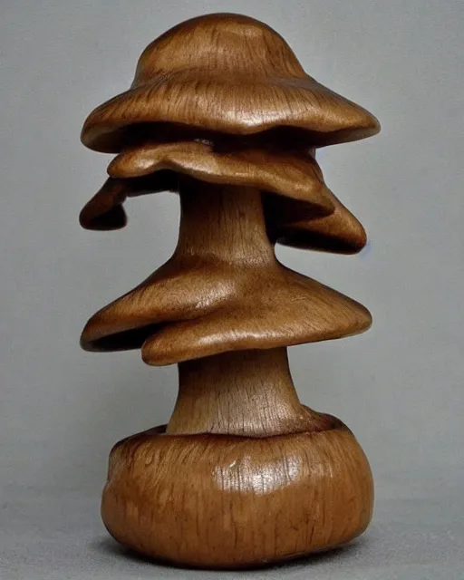 Prompt: wooden carving statue of a mushroom cloud, product picture, ebay listing thumbnail
