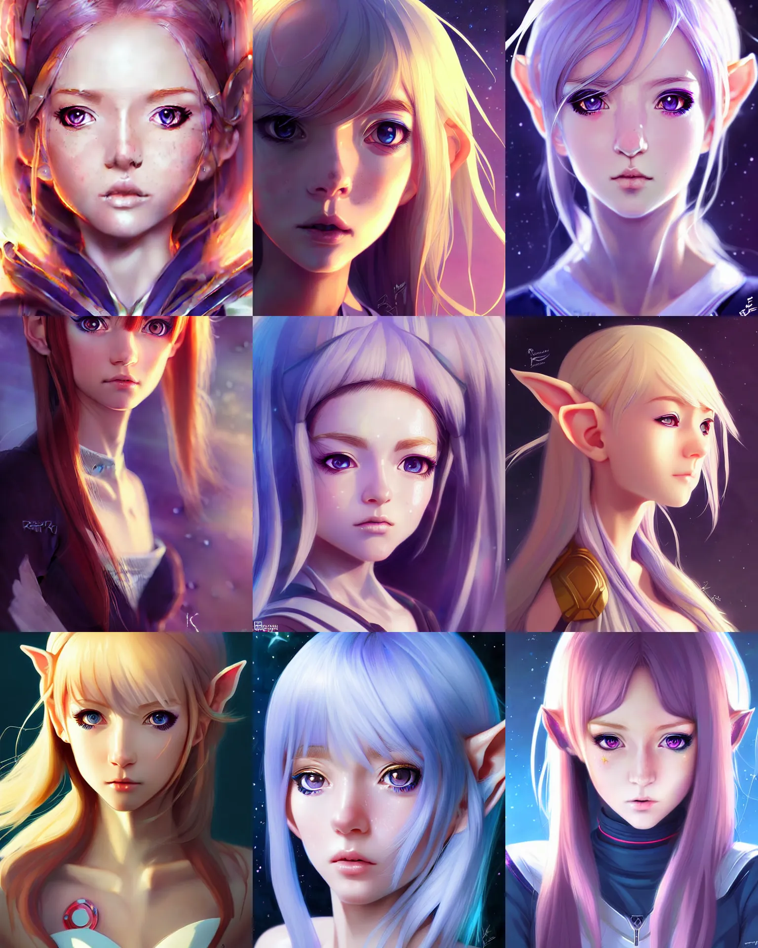 Prompt: portrait Anime elven space cadet girl, cute-fine-face, pretty face, realistic shaded Perfect face, fine details. Anime. realistic shaded lighting by Ilya Kuvshinov Giuseppe Dangelico Pino and Michael Garmash and Rob Rey, IAMAG premiere, aaaa achievement collection, elegant freckles, fabulous, eyes open in wonder
