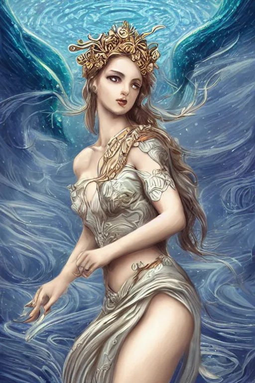 Image similar to Siren from Greek Mythology, cute, fantasy, intricate, elegant, highly detailed, digital painting, 4k, HDR, concept art, smooth, sharp focus, illustration, art by TZ BARD