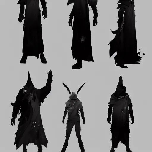 Image similar to a set of men's clothing designs worn by magic wizards, black and white tones, 2 d game art, design by cory loftis, fenghua zhong, ryohei hase, ismail inceoglu and ruan jia. artstation, volumetric light, detailed, photorealistic, fantasy, rendered in octane