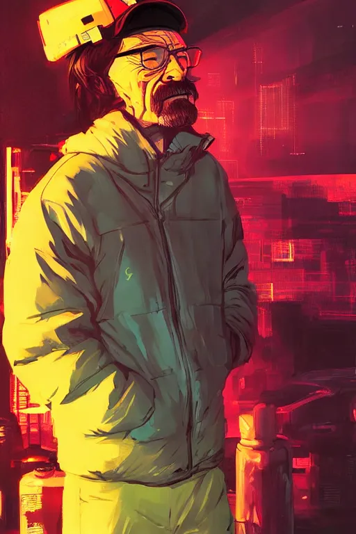 Image similar to character art by liam wong, walter white, absolute chad