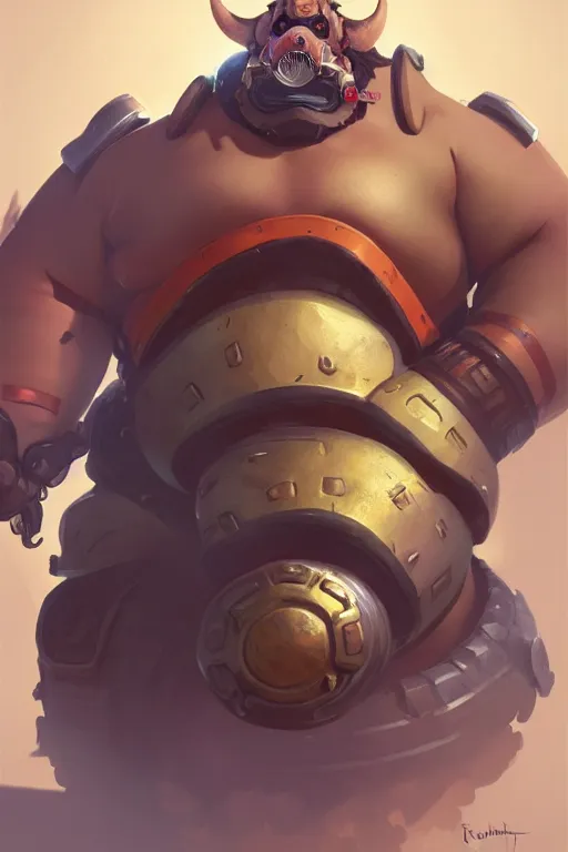 Prompt: roadhog from overwatch, highly detailed, digital painting, artstation, concept art, sharp focus, illustration, art by greg rutkowski and alphonse mucha