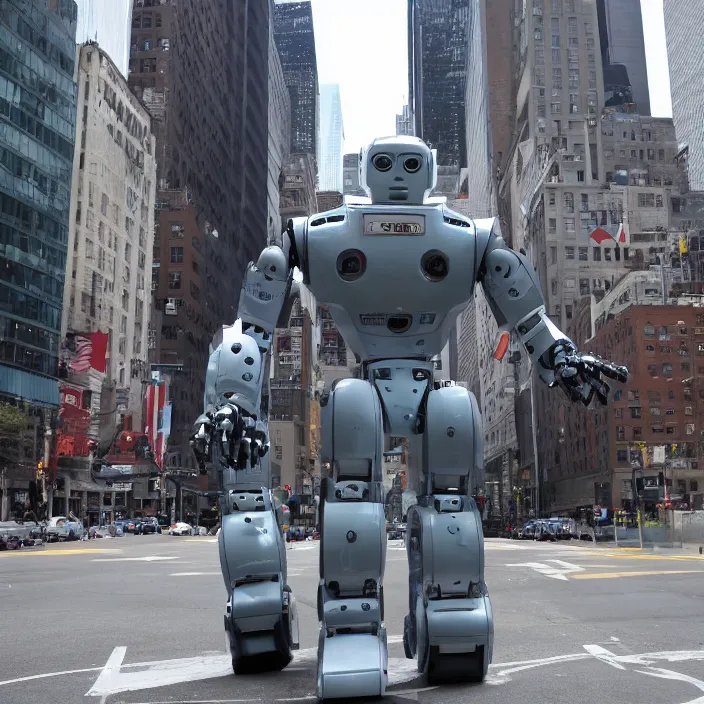 Image similar to Gigantic Joe Biden Robot Cyborg, Attacking NYC