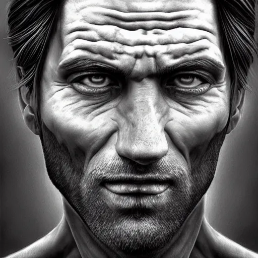 Image similar to Portrait of a man, face with pavement cracks. fantasy, realistic, intricate, highly detailed, digital painting, trending on artstation, sharp focus, illustration, style of Stanley Artgerm