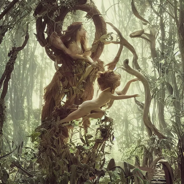 Image similar to minimal modernist bauhaus jeff koons style neverending story forest spirit oracles, ultra realistic, concept art, intricate details, serious, highly detailed, photorealistic, octane render, 8 k, unreal engine, art by todd mcfarlane and artgerm and greg rutkowski and alphonse mucha