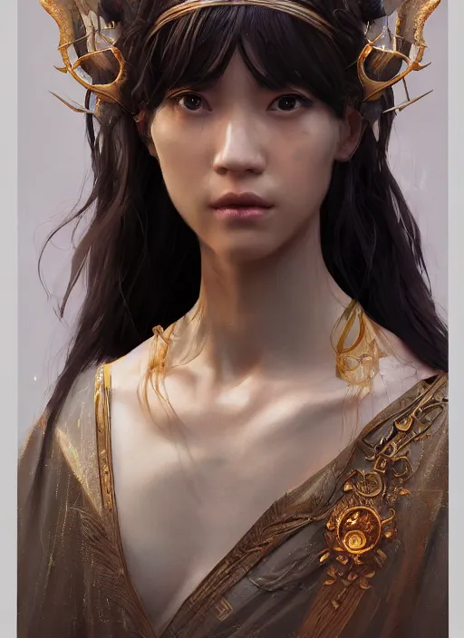 Image similar to a 3 d wlop goddess portrait, 8 k micro details, artwork by tooth wu and wlop and beeple and greg rutkowski, trending on artstation,