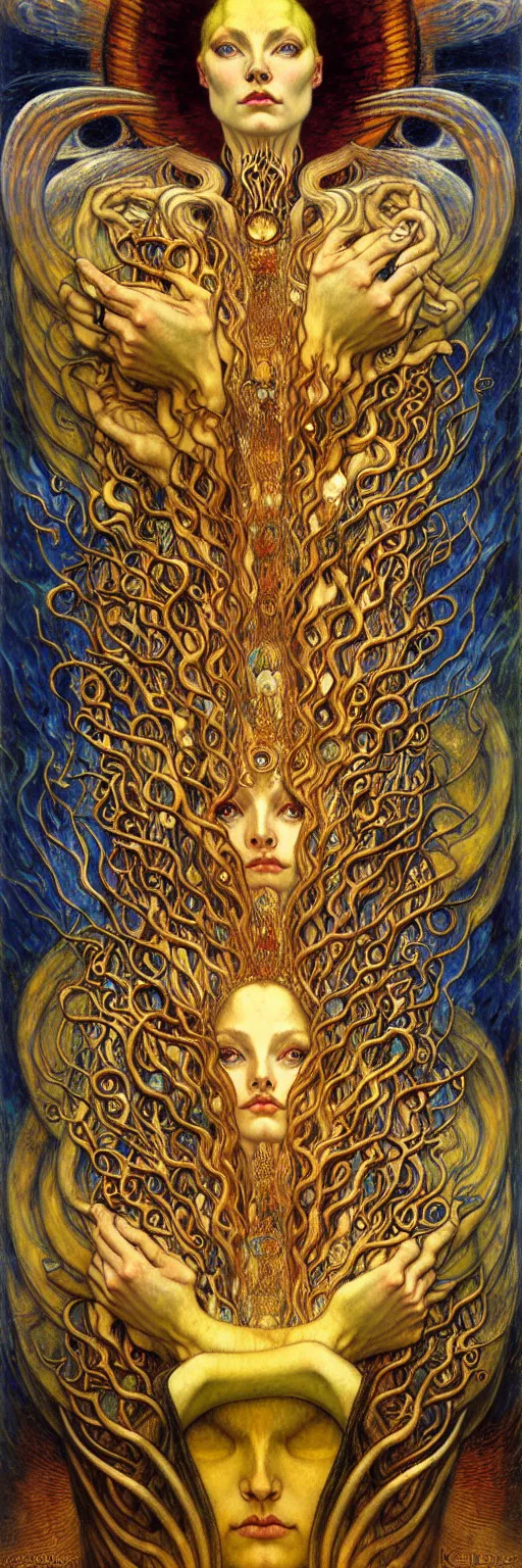 Image similar to Divine Chaos Engine by Karol Bak, Jean Delville, William Blake, Gustav Klimt, and Vincent Van Gogh, symbolist, visionary